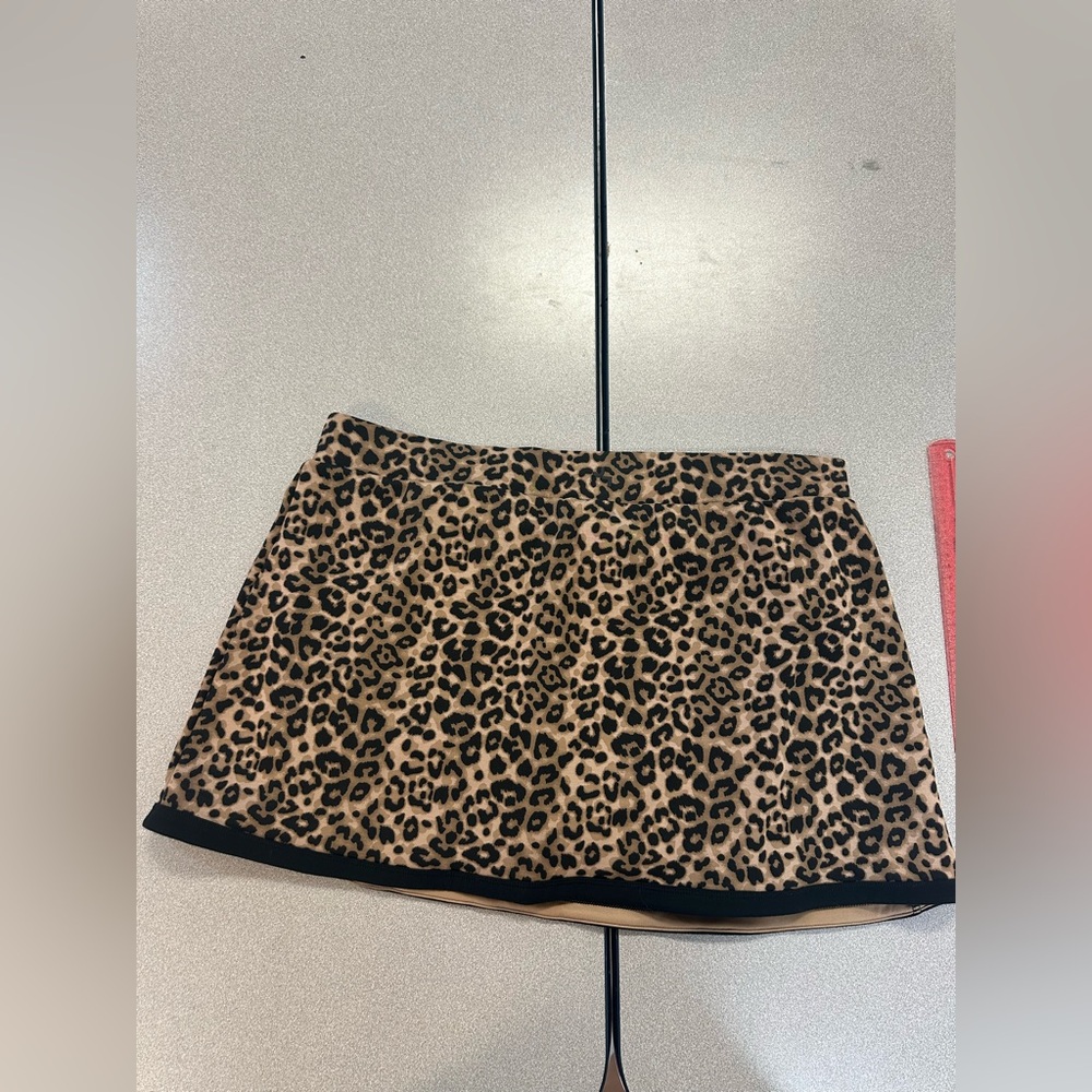 Leopard Print Mini Skort in Tan and Black